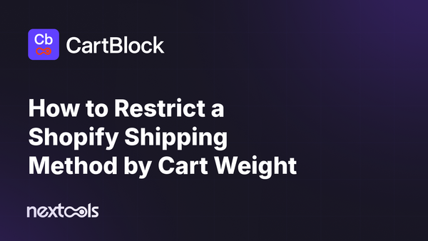 How to Restrict a Shopify Shipping Method by Cart Weight