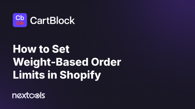 How to Set Weight-Based Order Limits in Shopify